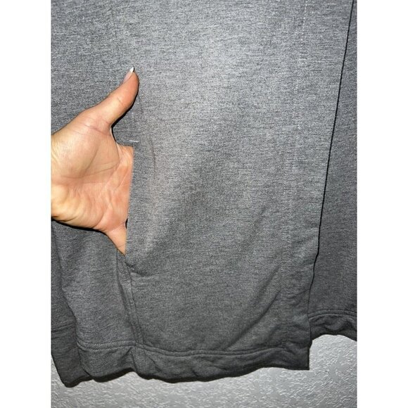 𝅺lululemon Coast Wrap Button Collar Sweatshirt Modal Heather Gray Sz 4 Heavy A1 - Picture 11 of 12